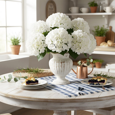3 PCS Artificial Hydrangea Flowers, Faux Silk Hydrangea With Long Stems, Home Wedding Decor, Table Centerpieces, Party Decorations