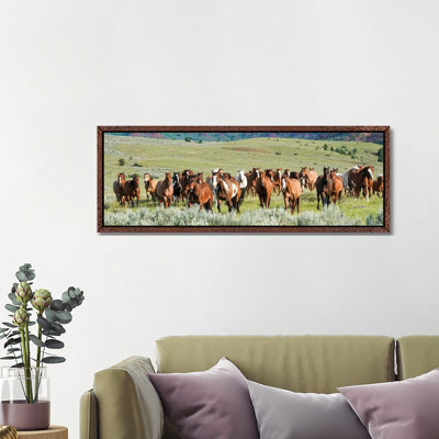 Band On The Run by Rhonda Thompson - Floater Frame Panoramic Print on Canvas