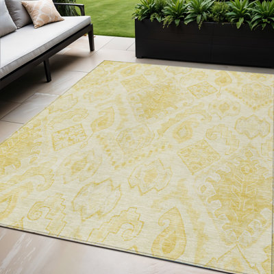 Tapis intérieur lavable marocain ivoire et beige doré 5 pi x 8 pi
