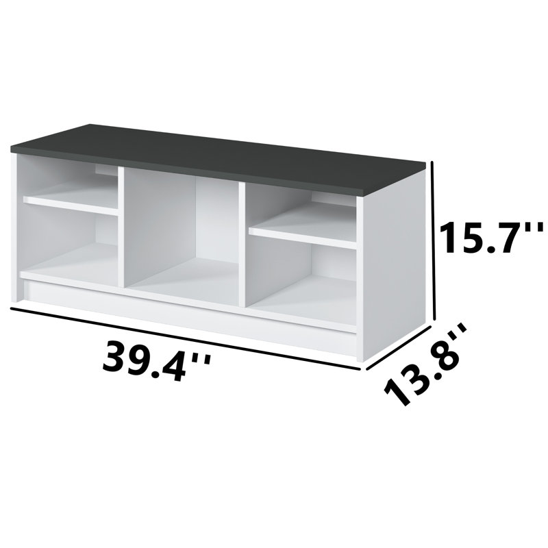 10 Pair Shoe Storage Cabinet, White/Anthracite