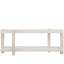 Mist 72" Wide White Quartz Top Console Table with Lower Shelf in Mist Oak Finish