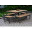SoHo Rectangle Teak Aluminum Outdoor Dining Table-1166095889-1166095891
