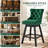  Velvet Upholstered 360° Swivel 30.7'' Height Bar Stool with Back, Nailhead Trim and Sturdy Solid Wood Legs, Comfortable Chair for Kitchen, Dining, Restaurant (Set of 2)-366814797
