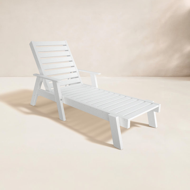 Chaise longue avec accoudoirs POLYWOOD, Blanc