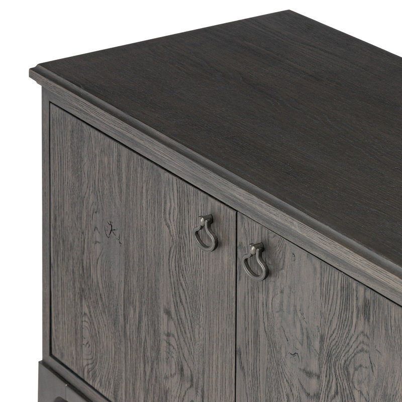 Alden Media Console-Worn Black Oak