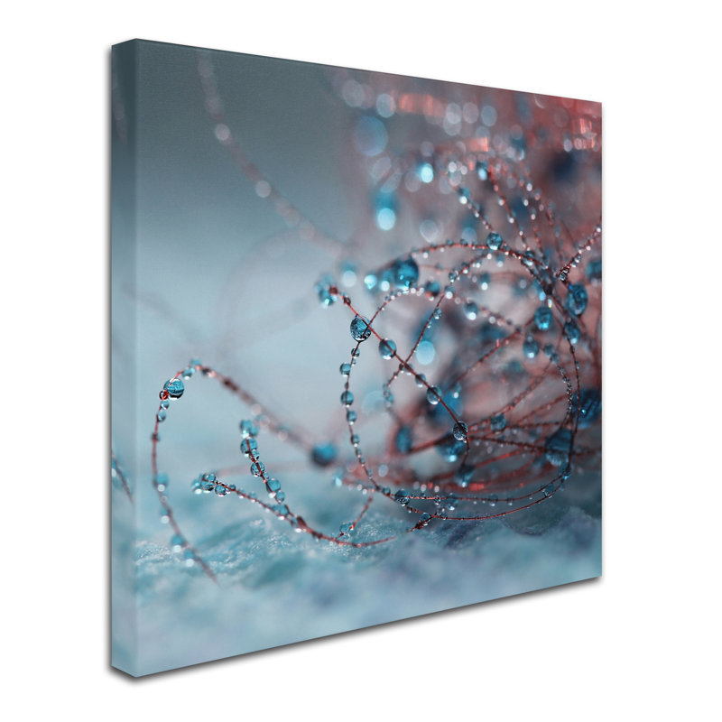 Silence of Blues Abstract Framed Canvas Print, 18 x 18