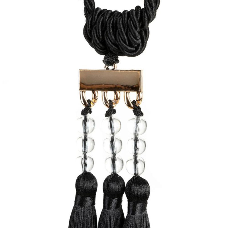 Louissaint Fabric 30cm Curtain Tieback, Black