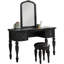 Ensemble coiffeuse avec tabouret et miroir Hanning-2091837528