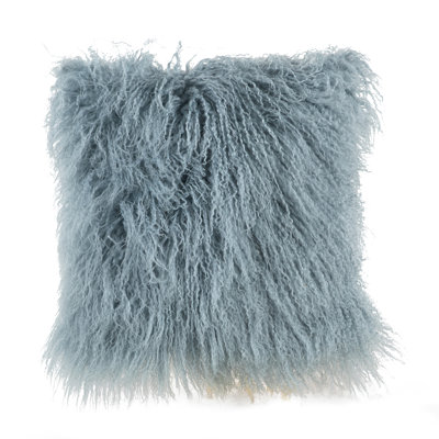 Mongolian Leather/Suede Throw Pillow