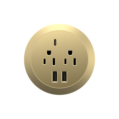 TOPGREENER GaN Desk Grommet with 65W PD - Gold