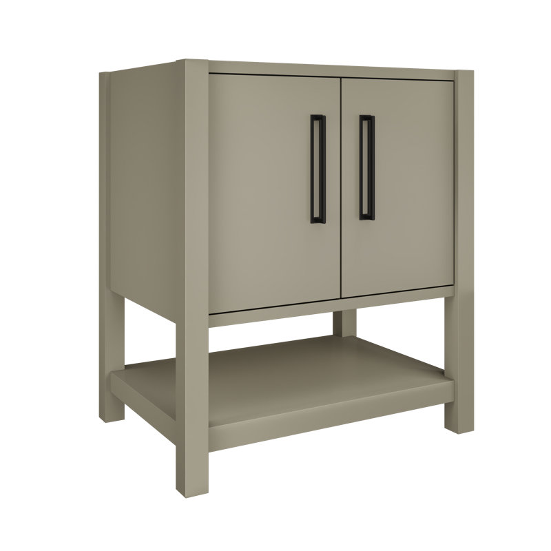 Kiawah Single Bath Vanity, 30", French Olive, Matte Black