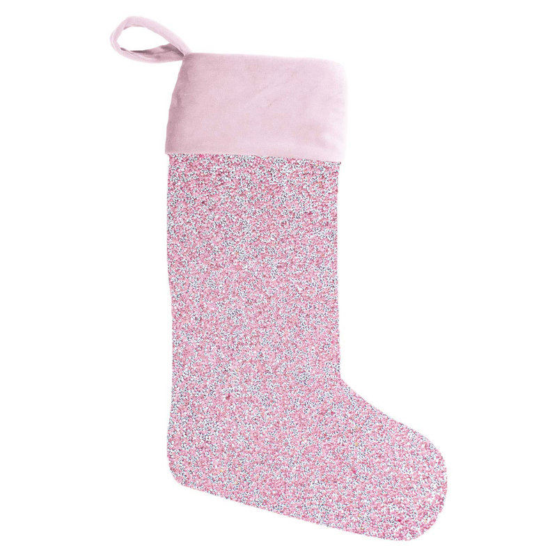 Luminous Rhinestone Stocking, Pink