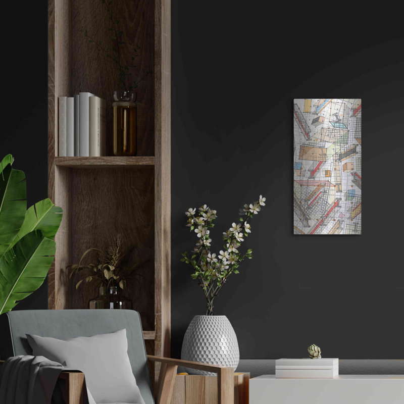 «Funky Grid II» par Nikki Galapon, art mural en métal, H 24 po x l 12 po