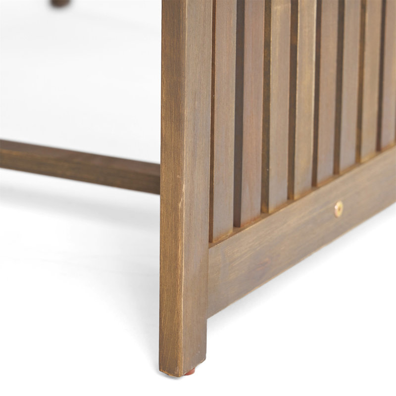 Grace Broad Acacia Wood Outdoor Coffee Table in Gray