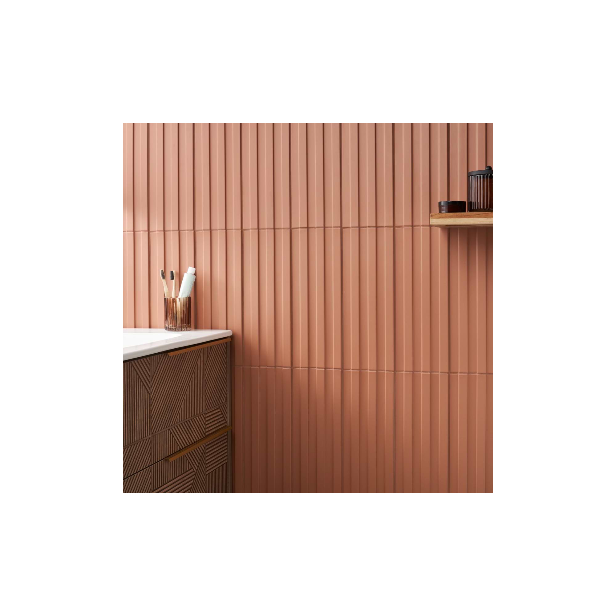 Cannele 5.82 In. X 15.66 In. 3D Matte Porcelain Wall Tile (6.45 Sq. Ft. / Case), Terracotta