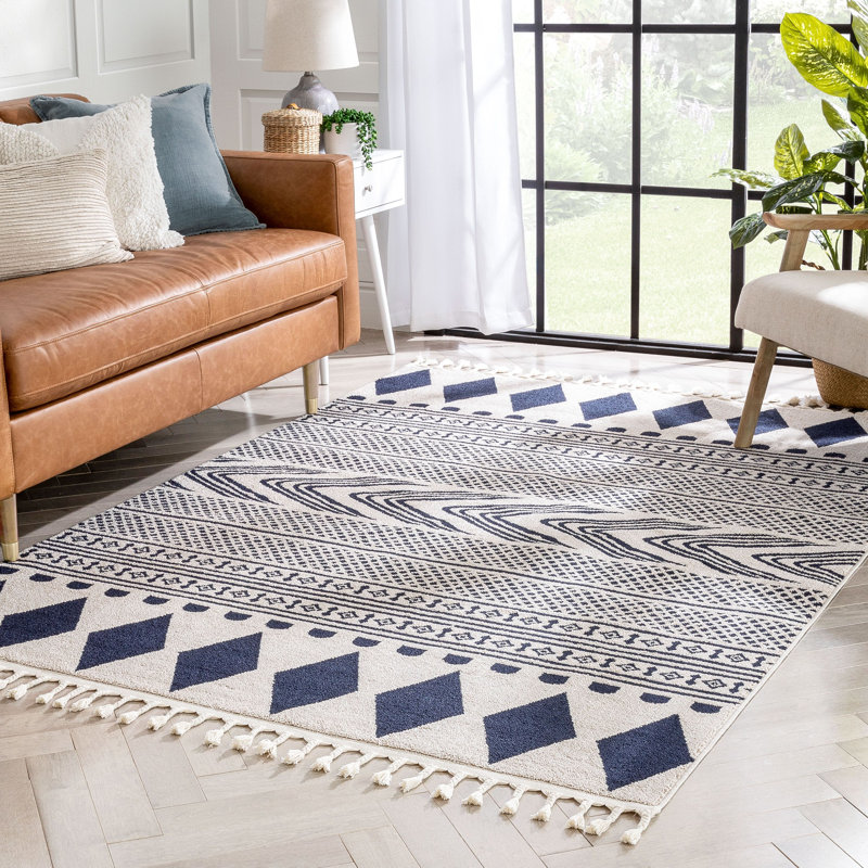 Loop-De-Loop Moroccan Synthetic Area Rug, Rectangle 120 x 180cm