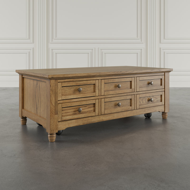 Table basse à plateau relevable moderne avec rangement Brentwood - brun clair, Bois brun