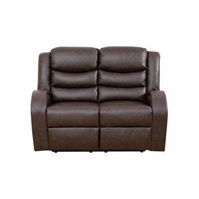 Causeuse inclinable en similicuir brun