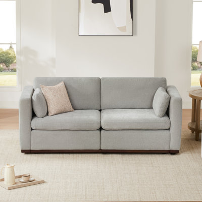Sayette 78" W Polyester Upholstered Modular Sofa with Reversible Cushions