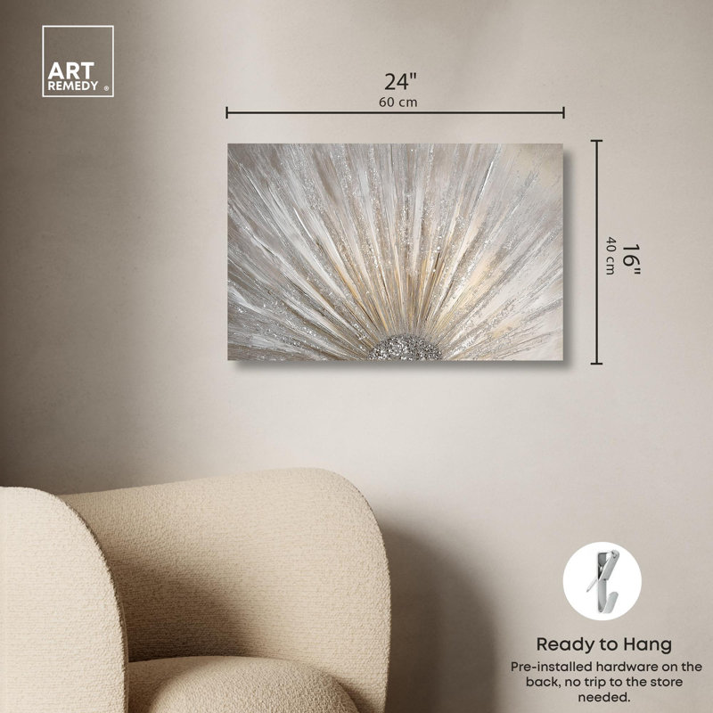 Art Remedy, toile glamour élégante, éclats auriques II, H 16 po x l 24 po, Toile tendue