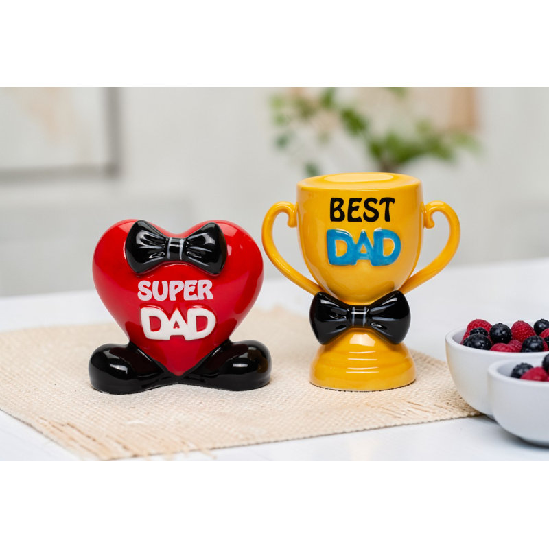Father's Day Trophy And Love Salt And Pepper