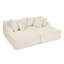 Méridienne à deux places paresseuse, canapé compressé sans assemblage requis, faite de tissu de velours, méridienne moderne et moelleuse, utilisée pour les salons et les chambres à coucher - beige-129936763