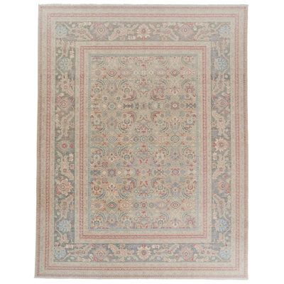 10x13 Beige and Gray Turkish Traditional Rug