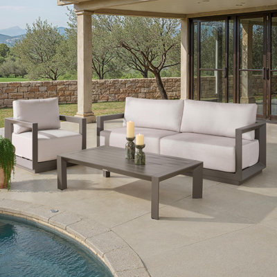 Donaldo 3-Piece Aluminum Patio Conversation Set