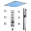 Système de douche thermostatique à DEL Mood Lighting, robinet de douche à pluie de plafond 16 "avec valve en laiton-82331432