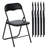 44cm H Upholstered Metal Side Chair in Black
