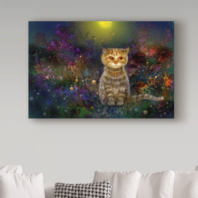 Juriel 'Night Cat 1' Graphic Art Print on Wrapped Canvas