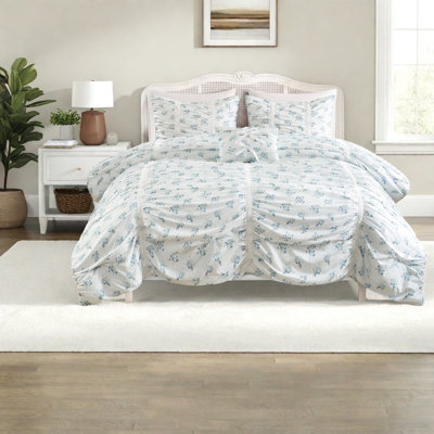 Striped and Floral Comforter Set