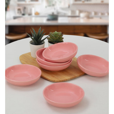 Ensemble de bols en céramique Elegant, rose | 5,1 x 5,1 x 1,3 pouces | 100% céramique, antibactérien et facile à nettoyer, va au lave-vaisselle et au micro-ondes, résiste aux chocs thermiques, parfait pour les trempettes et les sauces