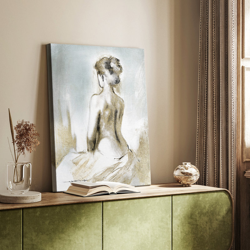 Figurine en lumière dorée II - galerie Cavas sur mesure, H 12 po x l 8 po