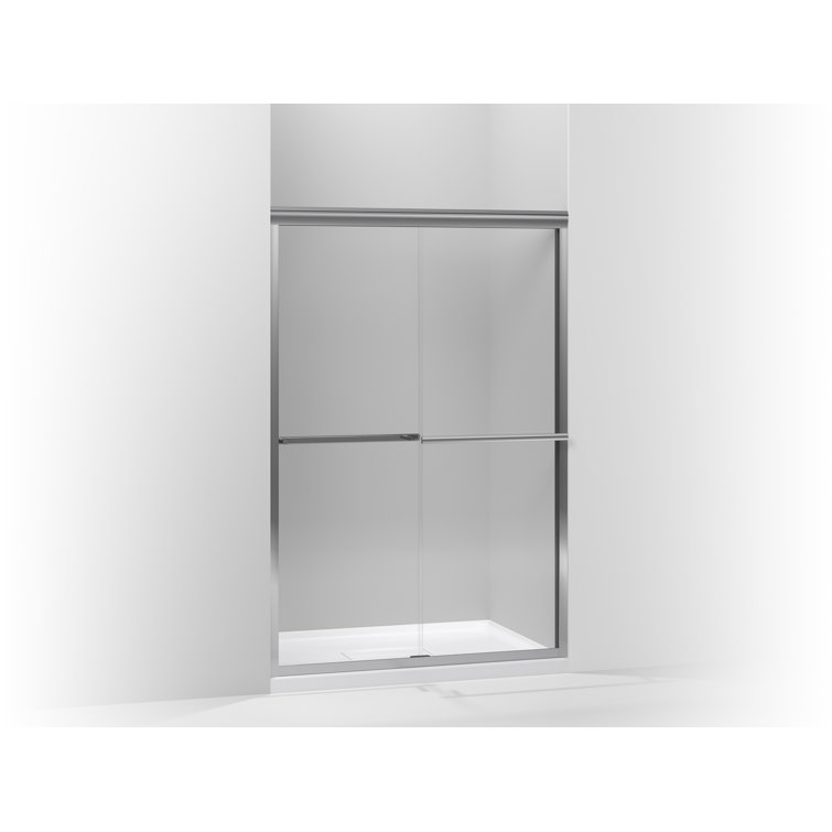 Gradient 47.63'' x 70.06'' Double Sliding Shower Door with CleanCoat® Technology