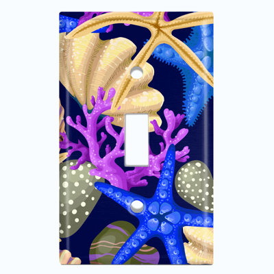 Star Fish Deep Ocean Clam Coral Blue 1-Gang Toggle Light Switch Wall Plate -  WorldAcc, F-T1-PNT122