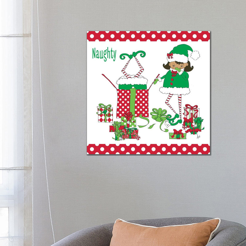 Naughty Elves by Andi Metz - Wrapped Canvas Gallery-Wrapped Canvas Giclée, 66.04 cm H x 66.04 cm W x 1.91 cm D