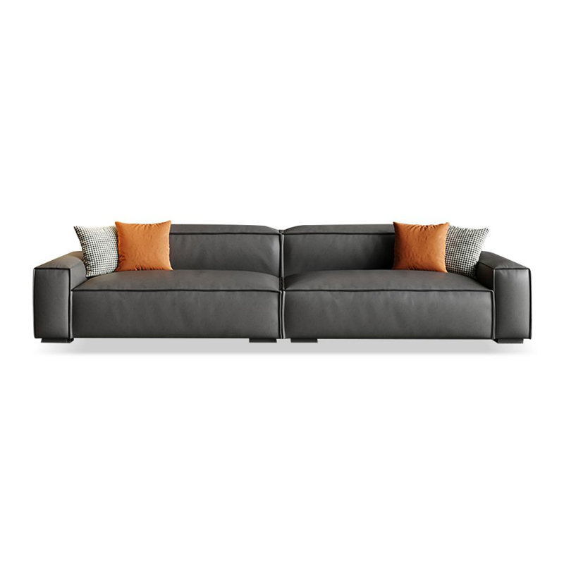 Canapé modulaire en polyester gris foncé, H 28,35 po x l 110,24 po x P 39,37 po, 4, Gris foncé