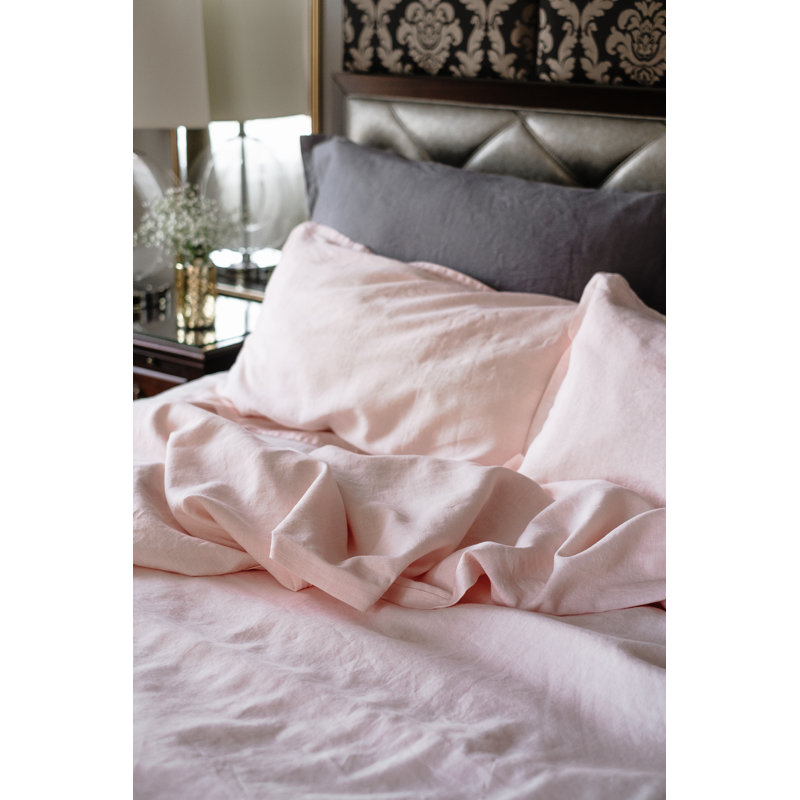 Ensemble de draps en lin, Grand, Rose ciel de prairie