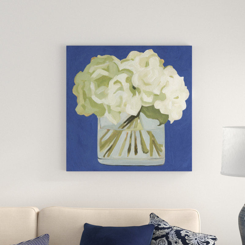 White Hydrangeas II by Emma Scarvey - Wrapped Canvas Painting, 51cm H x 51cm W