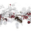 Guirlande de Noël avec baies et flocons de neige artificiels - 6 pi x 8 po - rouge et blanc - non éclairé