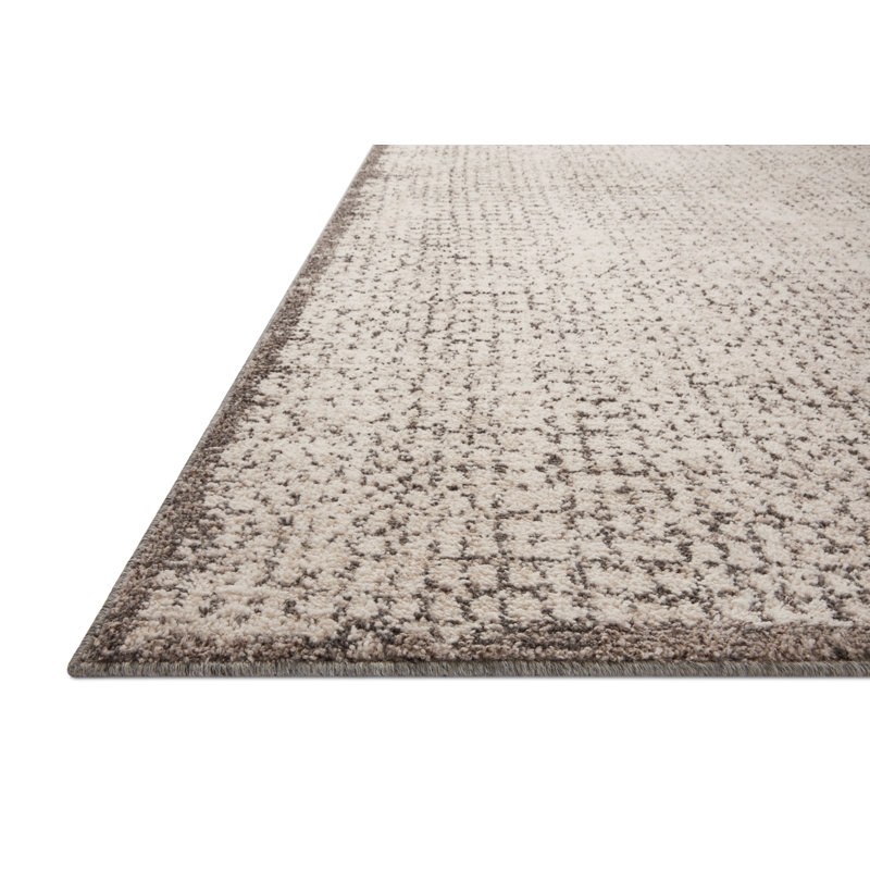 Darby Ivory and Stone Hand-Knotted Synthetic Accent Rug 2'-7" x 4'
