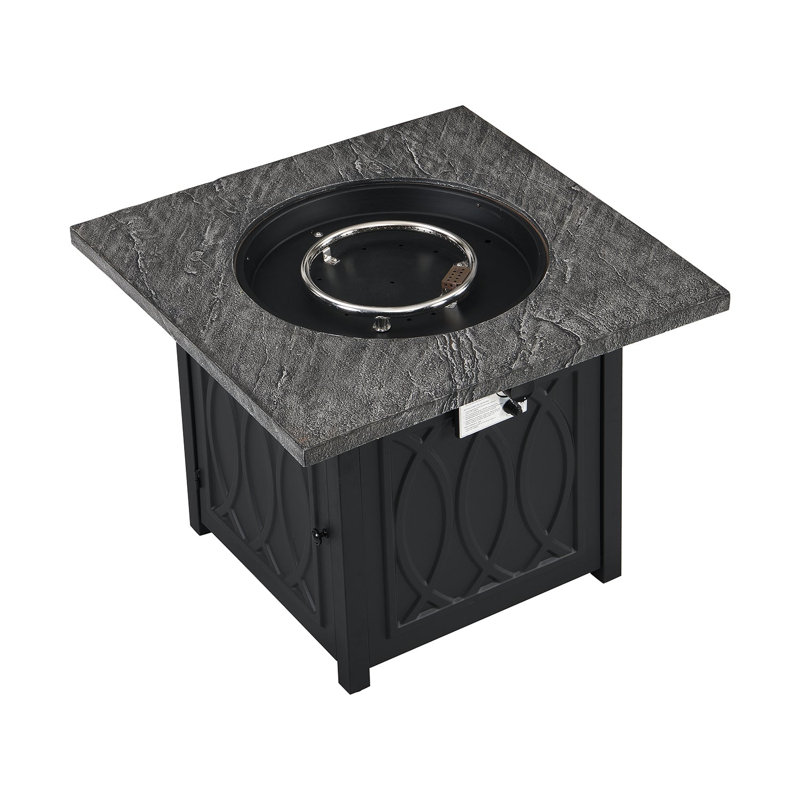 Clarkdale Square Concrete Propane Smokeless Fire Pit Table