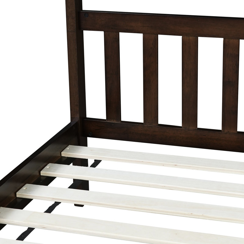 Lit simple Twin House - Design minimaliste élégant pour toute chambre à coucher, Espresso