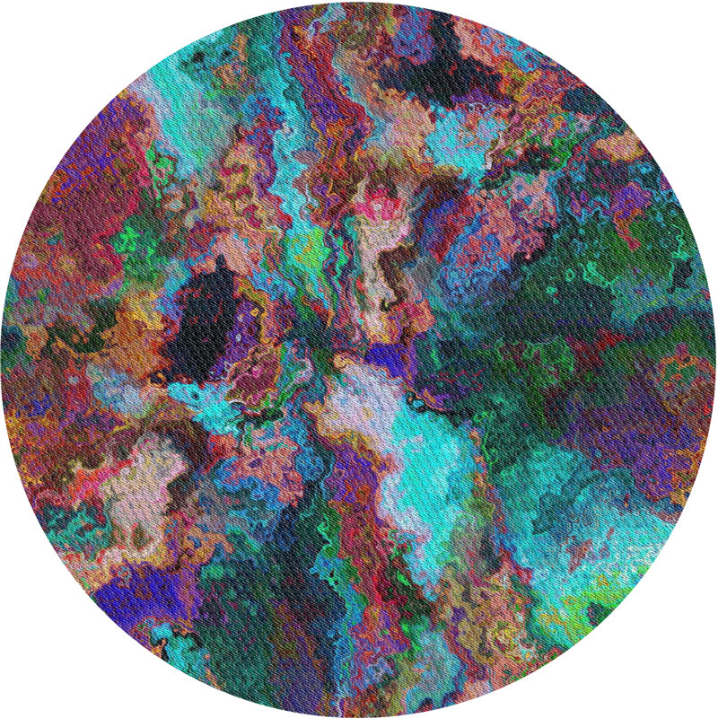 Abstract Indoor Rug, Round 4'