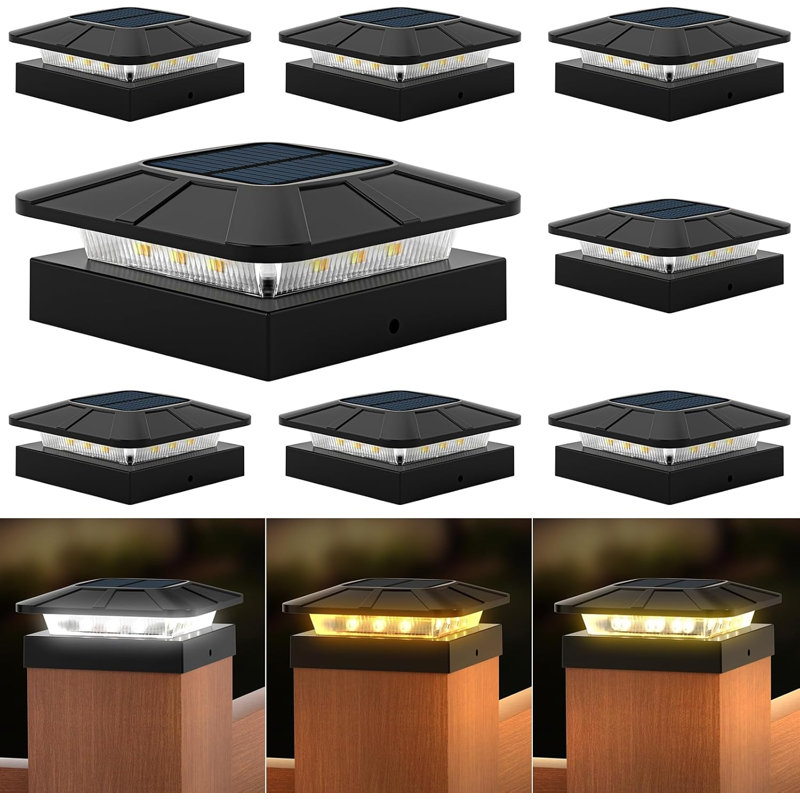 Lampadaire solaire pour poteau d'extérieur 4 x 4 [Paquet de 8 étanches IP65]