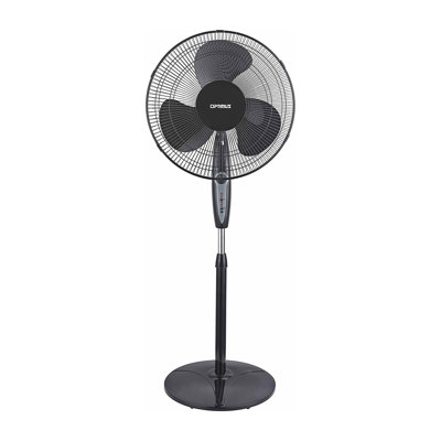 Ventilateur sur socle oscillant 18 po, télécommande, noir