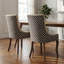 Ensemble de chaises de salle à manger Chic Mid-Century (ensemble de 2) - Dossier haut, structure en bois massif, accents bronze-1400282263