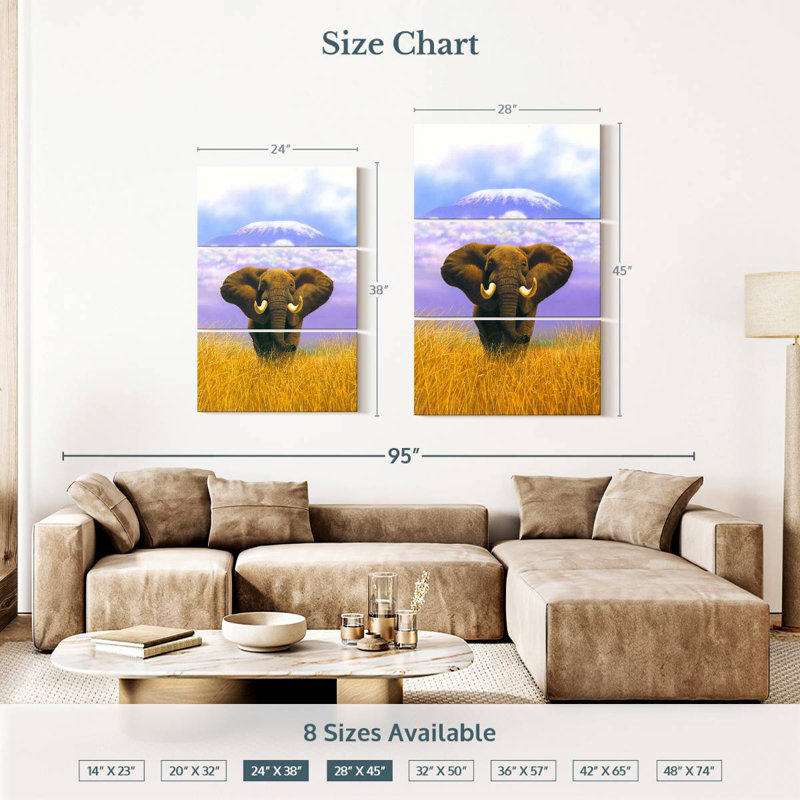 Brampt Elephant At Table Mountain, 38" H x 24" W