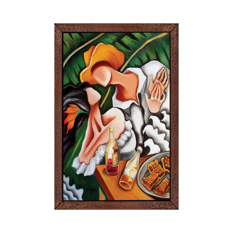 Party in Countryside 1 Piece Painting on Canvas, 101.6 cm H x 66.04 cm W, Brown Framed